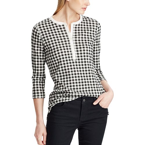 Women's Chaps WaffleKnit Henley Top