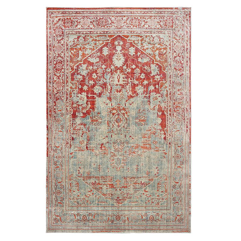 StyleHaven Perla Faded Medallion Rug, Grey, 6.5X9.5 Ft