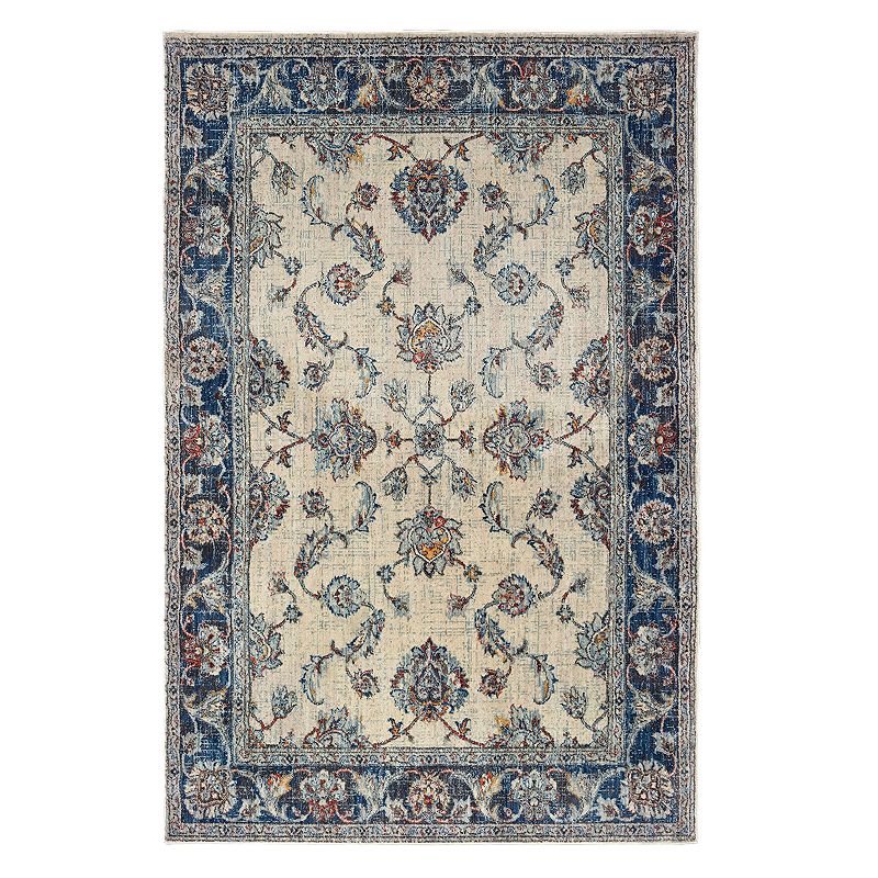 StyleHaven Perla Bordered Traditional Rug, White, 6.5X9.5 Ft