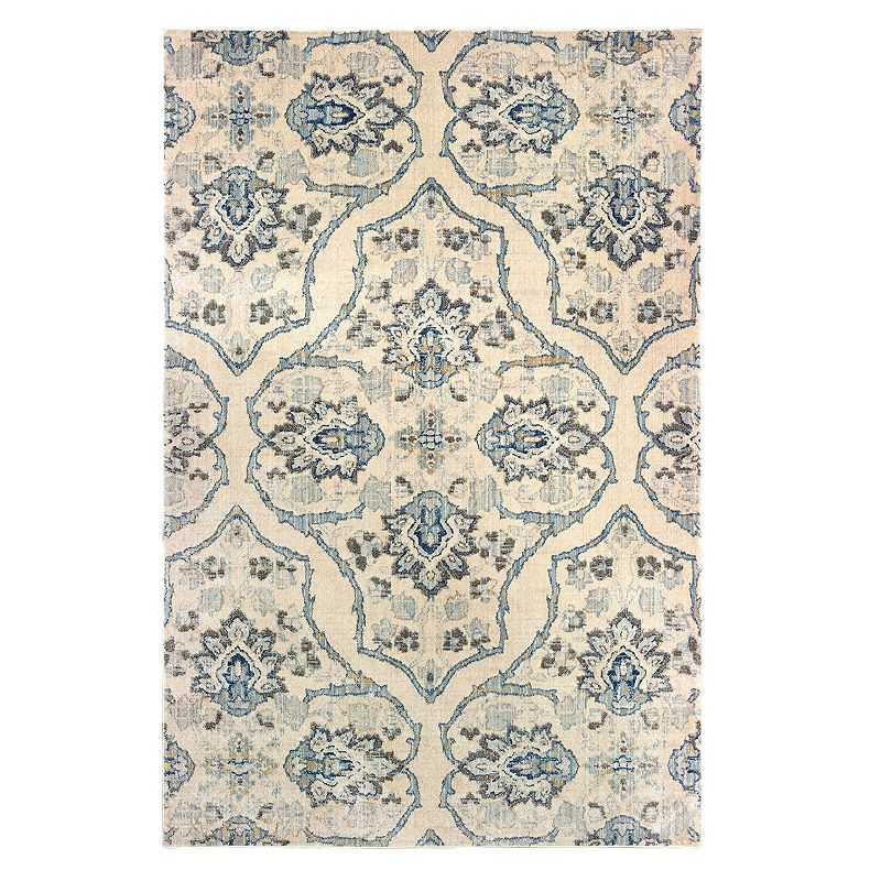 StyleHaven Perla Floral Medallion Rug, White, 5X7.5 Ft