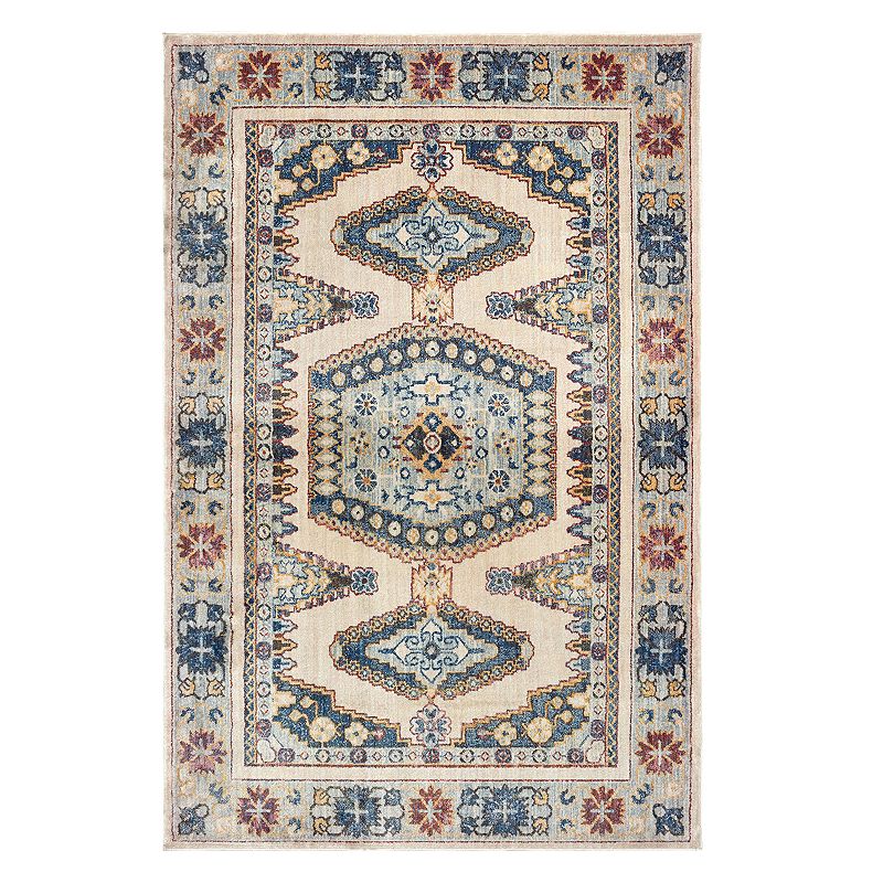 StyleHaven Perla Tribal Medallion Rug, White, 8X11 Ft