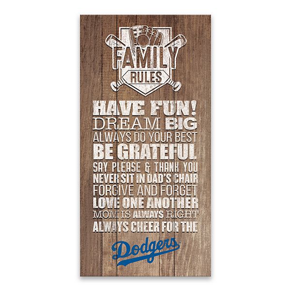 Los Angeles Dodgers Family Rules Canvas Wall Art