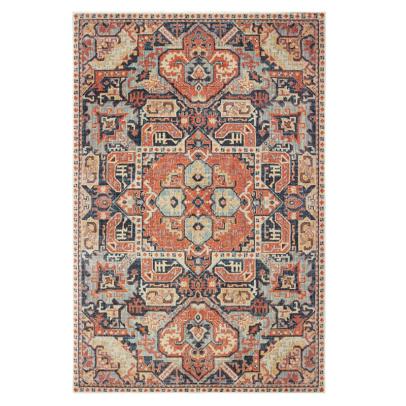 StyleHaven Perla Distressed Tribal Area Rug, Blue, 8X11 Ft