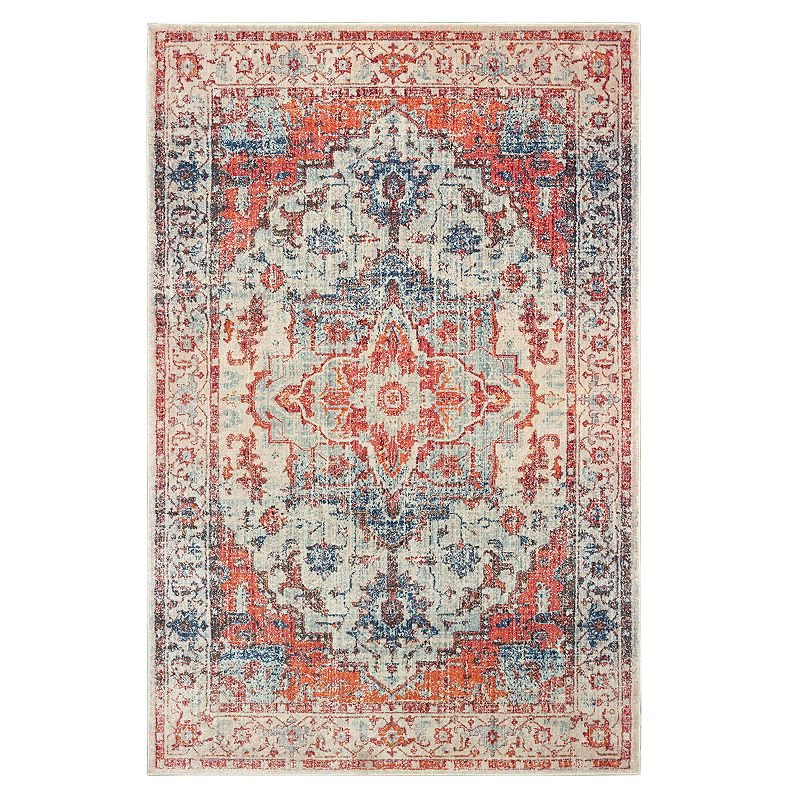 StyleHaven Perla Distressed Medallion Rug, Blue, 10X13 Ft