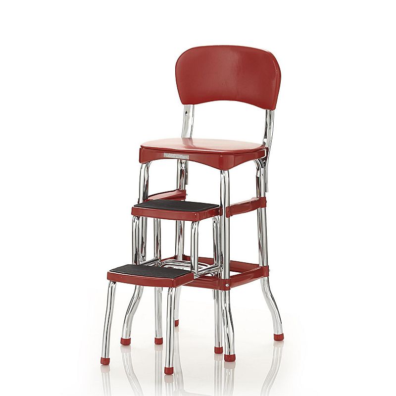 COSCO Retro Red Counter Chair & Step Stool
