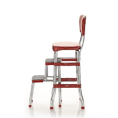 COSCO Retro Red Counter Chair & Step Stool