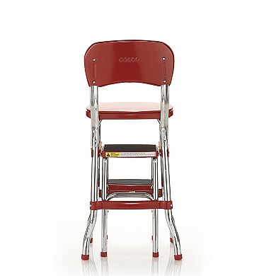 COSCO Retro Red Counter Chair & Step Stool