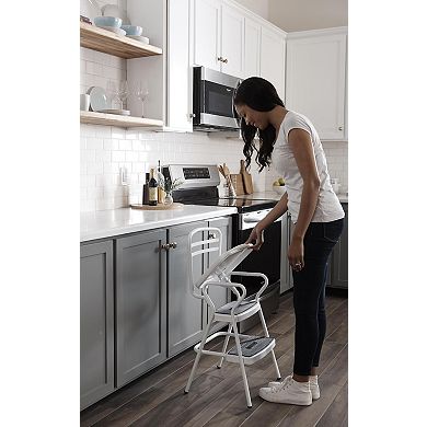COSCO Retro Bright White Lift-up Seat Step Stool