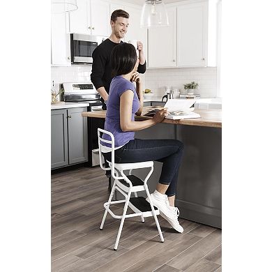 COSCO Retro Bright White Lift-up Seat Step Stool