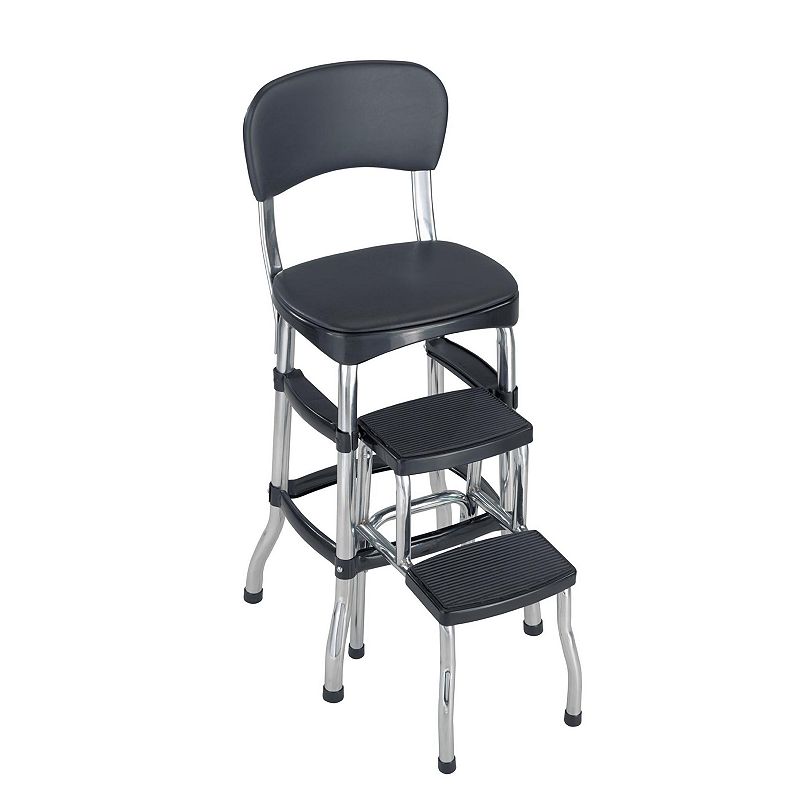 COSCO Retro Counter Chair or Step Stool, Black