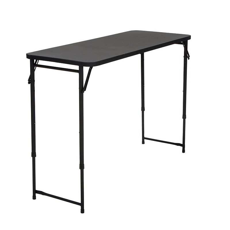 COSCO Adjustable Rectangular Folding Table, Black