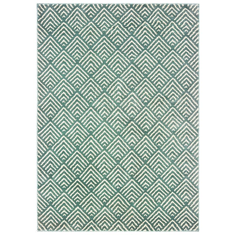StyleHaven Coronado Geometric Ecaille Rug, Blue, 5X7 Ft