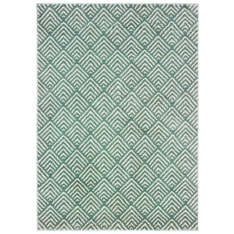 StyleHaven Coronado Geometric Ecaille Rug, Blue, 5X7 Ft