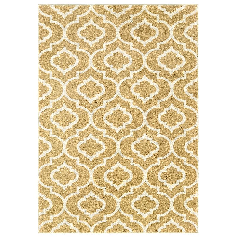 StyleHaven Coronado Scallop Lattice Rug, Yellow, 5X7 Ft