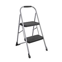 Cosco 11308PBL1E Two Step Big Step Folding Step Stool with Rubber Hand Grip (Gray)