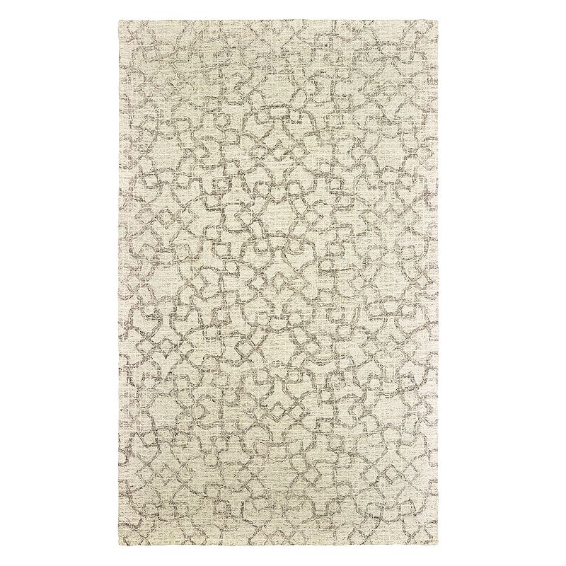 StyleHaven Tori Faded Geometric Lattice Rug, Beig/Green, 5X8 Ft