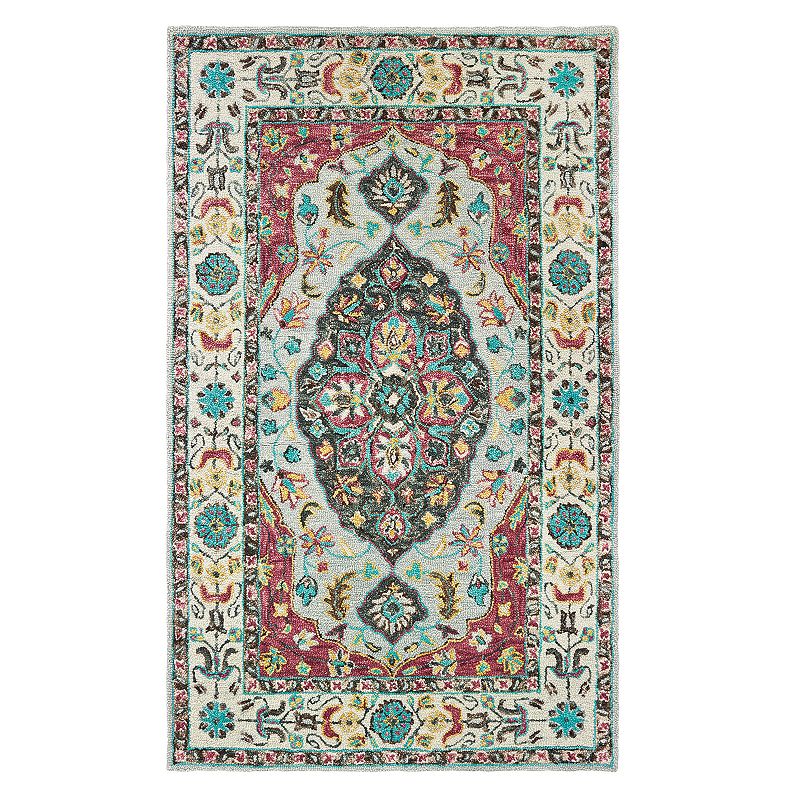 StyleHaven Zarina Traditional Medallion Rug, Grey, 5X8 Ft