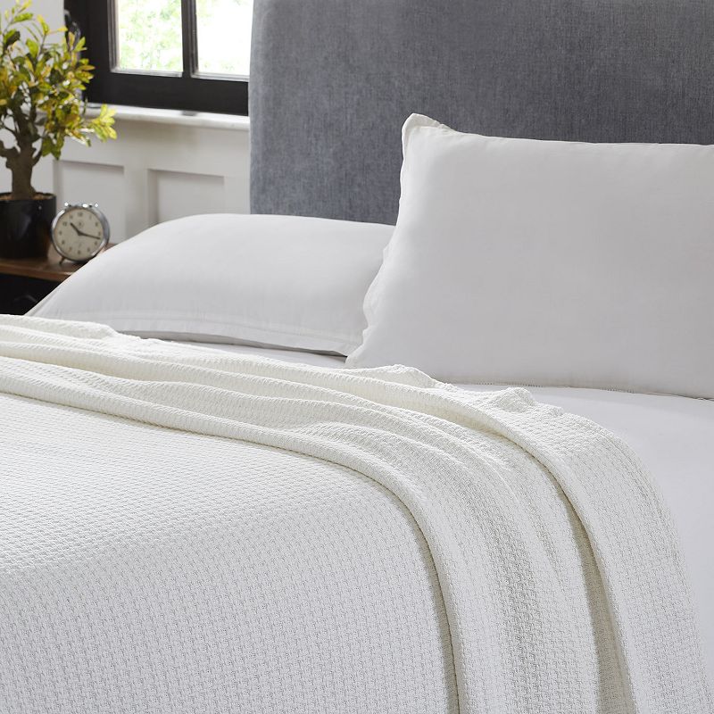 Allure Elements Thermal Waffle Weave Blanket, White, King