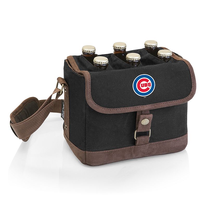 Chicago Cubs Beer Caddy Cooler Tote with Opener, Black