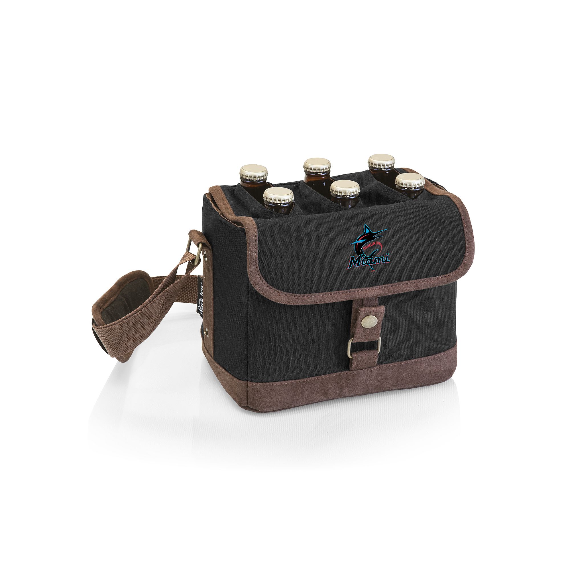 Miami Marlins Beer Caddy Cooler Tote with Opener, Black