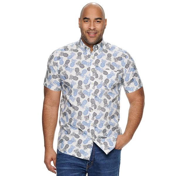 Big & Tall Sonoma Goods For Life™ Flexwear Printed Button-Down Shirt