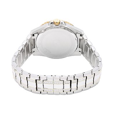 Bulova Men's Crystal Accent Two Tone Stainless Steel Watch & Chain Bracelet Set - 98K106K