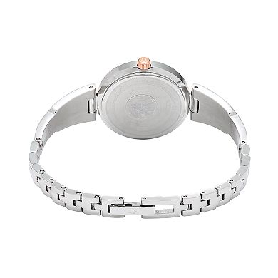 Bulova Women's Crystal Bangle Watch & Circle Pendant Necklace Set - 98X121K