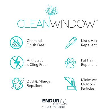 Clean Window Textured Slub Stripe Anti-Dust Window Curtain