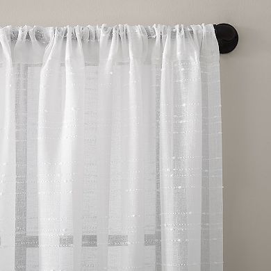 Clean Window Textured Slub Stripe Anti-Dust Window Curtain