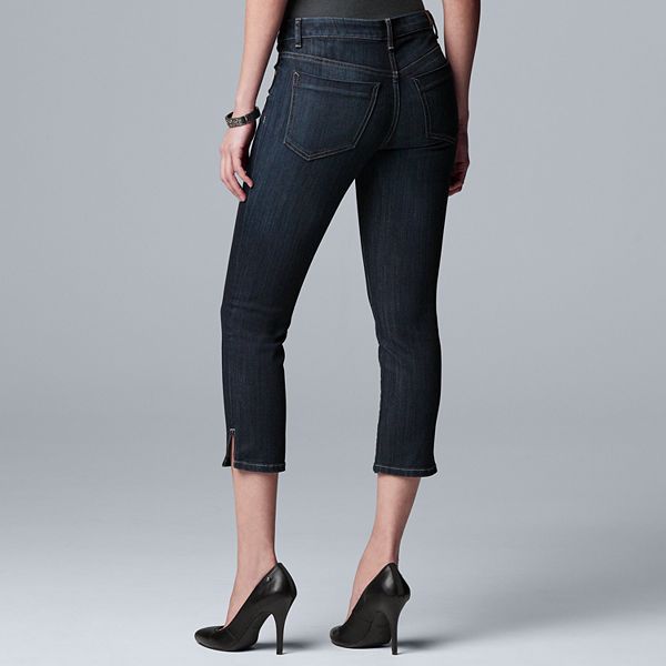 Women's Simply Vera Vera Wang Side-Slit Capri Jeans