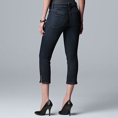 Women's Simply Vera Vera Wang Side-Slit Capri Jeans