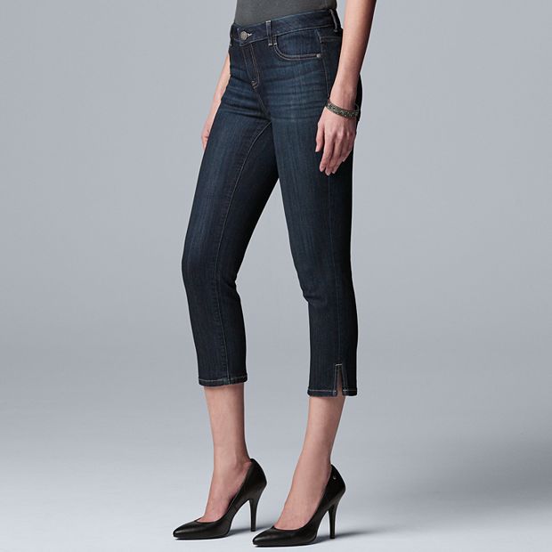 Women's Simply Vera Vera Wang Side-Slit Capri Jeans