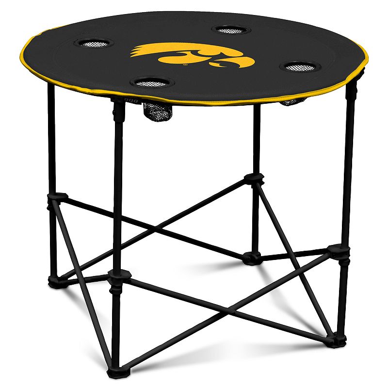 Iowa Hawkeyes Portable Round Table, Black
