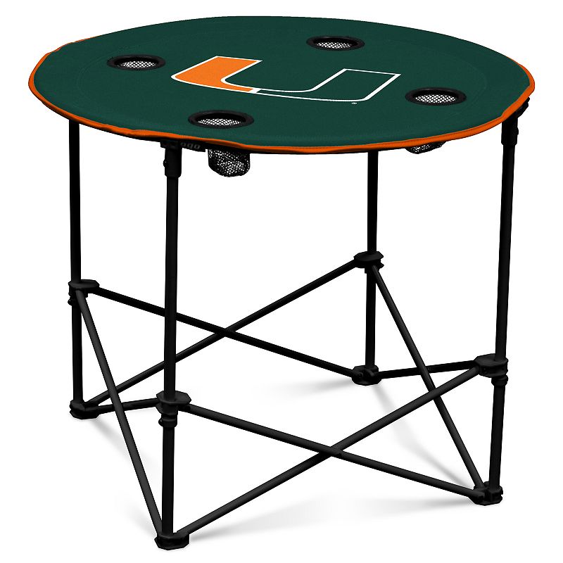 Miami Hurricanes Portable Round Table, Green