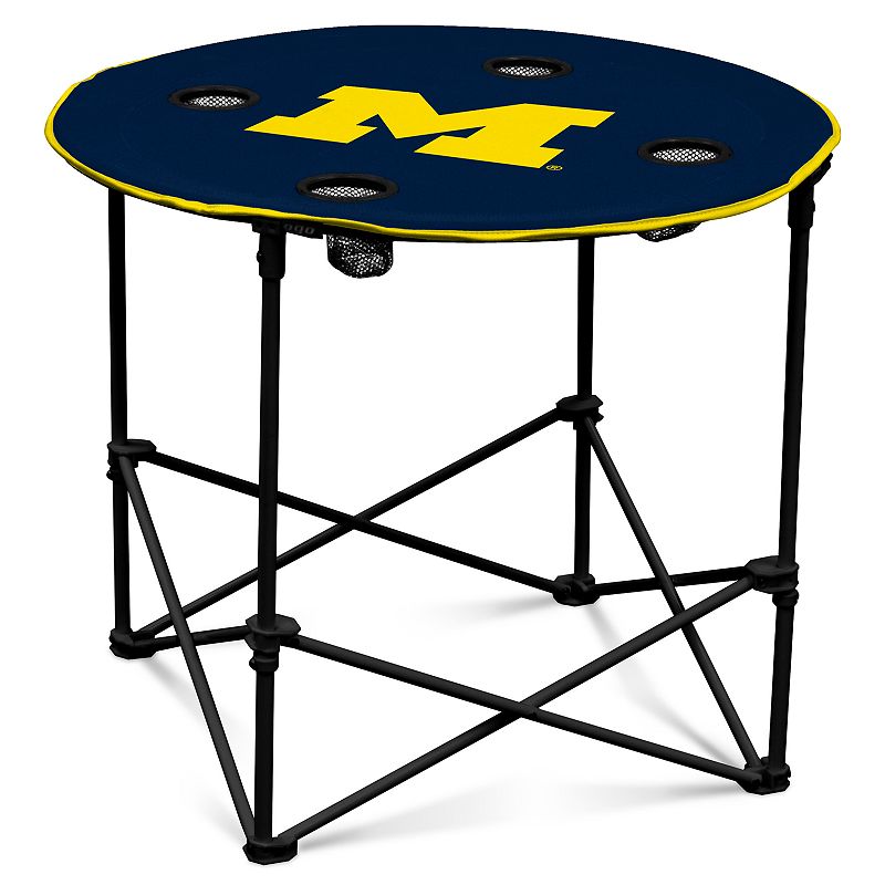 Michigan Wolverines Portable Round Table, Blue