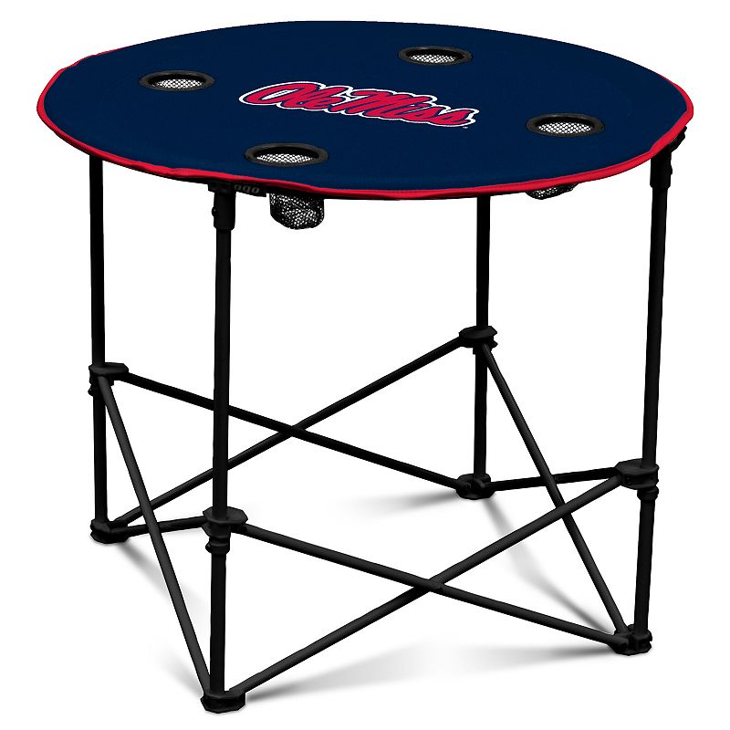 37259373 Ole Miss Rebels Portable Round Table, Blue sku 37259373