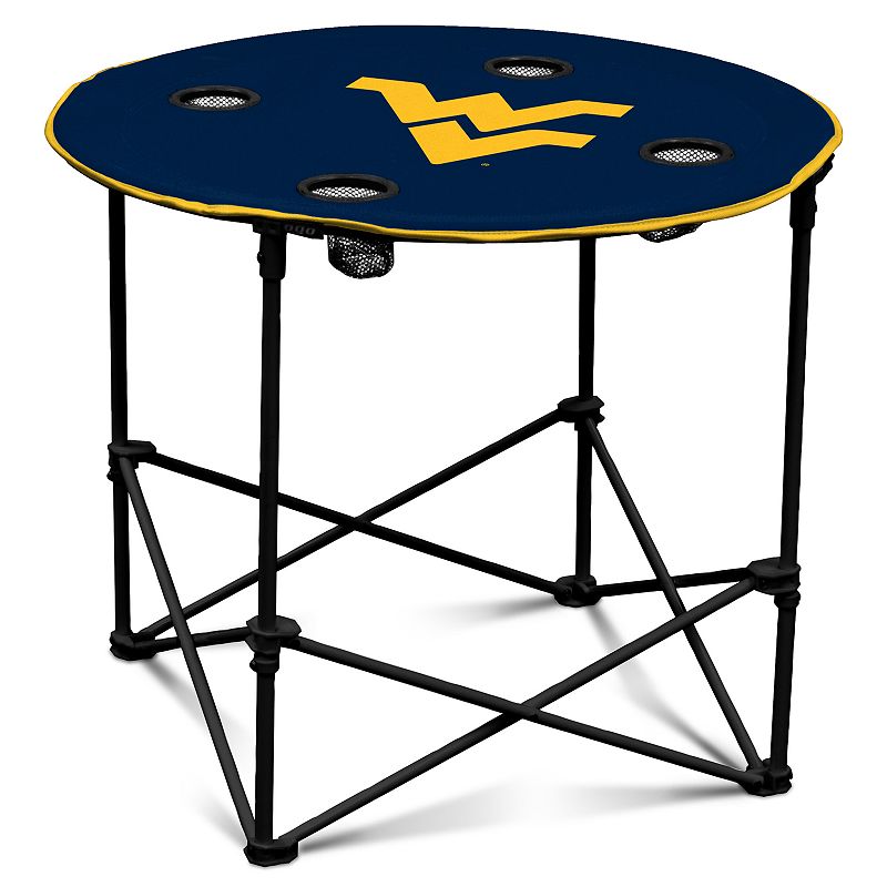 West Virginia Mountaineers Portable Round Table, Blue