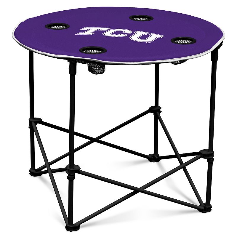 TCU Horned Frogs Portable Round Table, Purple