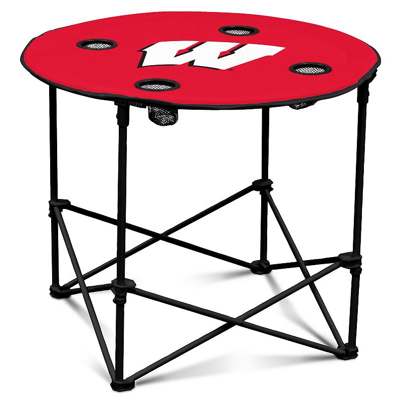 Wisconsin Badgers Portable Round Table, Red