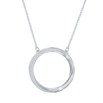 Argento Bella Sterling Silver Cubic Zirconia Circle Pendant