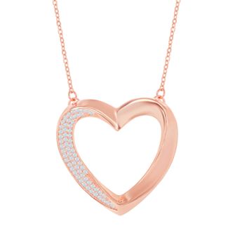 Argento Bella Sterling Silver Cubic Zirconia Open Heart Pendant