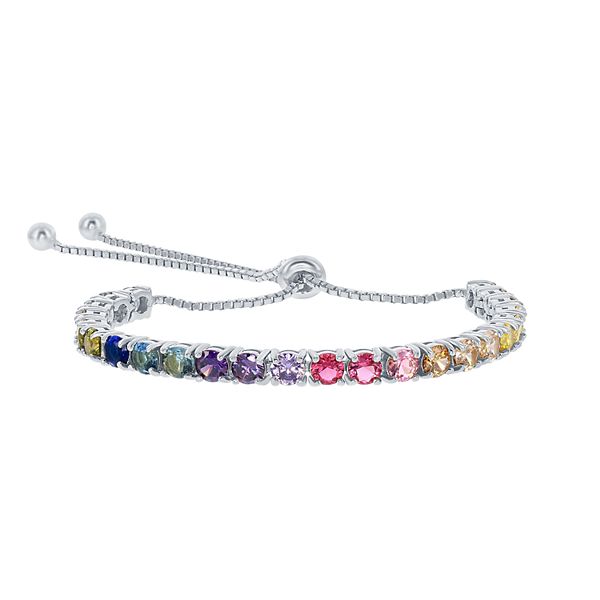 High Quality Rainbow Colorful CZ Station Link Chain