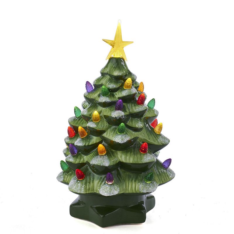 Kurt Adler 10-in. Battery-Operated Green LED Tree Table Piece, Multicolor