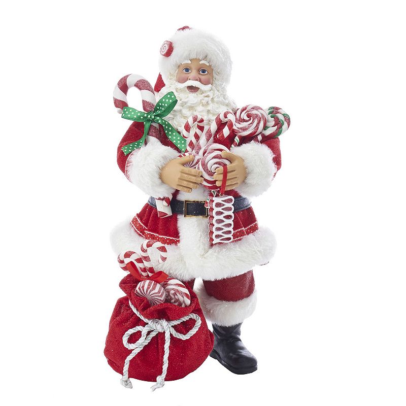Kurt Adler 10.5-in. Fabriche Santa & Christmas Bag, Multicolor