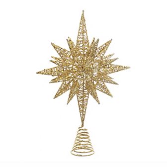 Kurt Adler Gold Glitter Wire 3-D Star Treetop