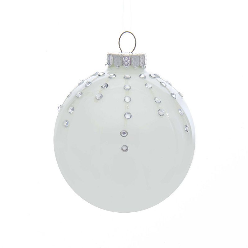 28966594 Kurt Adler Pearl White Glass Ornaments - 6-pack, M sku 28966594