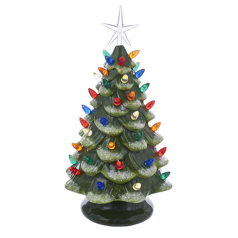 Kurt Adler 12.8-in. Battery-Operated LED Ceramic Christmas Tree Tabletop De