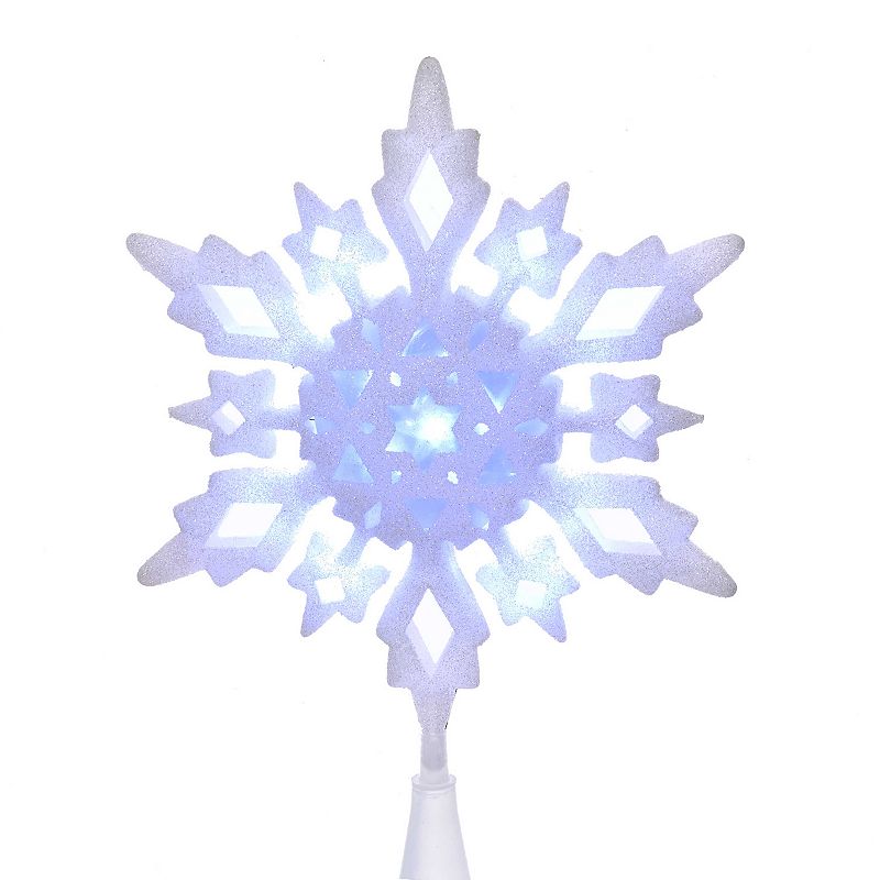Kurt Adler 10-in. Cool White LED Glitter Snowflake Treetop, Multicolor