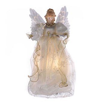 Kurt Adler 14 in Fiber Optic Ivory & Gold Animated LED Angel Treetop