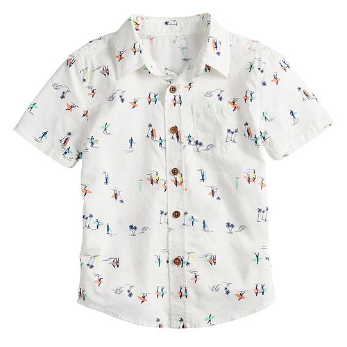 Boys 4-12 SONOMA Goods for Life® Surfing Button Down Shirt
